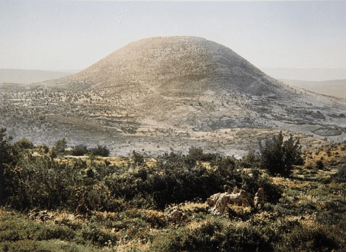 Foto do Monte Tabor, século 19. Nascente do riacho Tavor