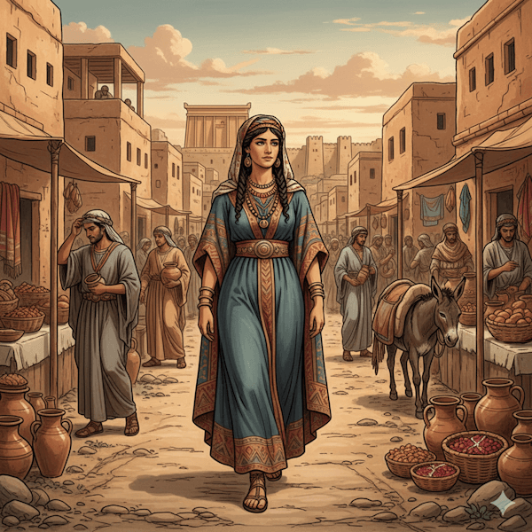 Ilustração de Acsa, esposa de Otniel