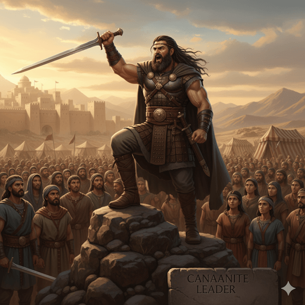 Ilustração de Héber a frente de seu clã