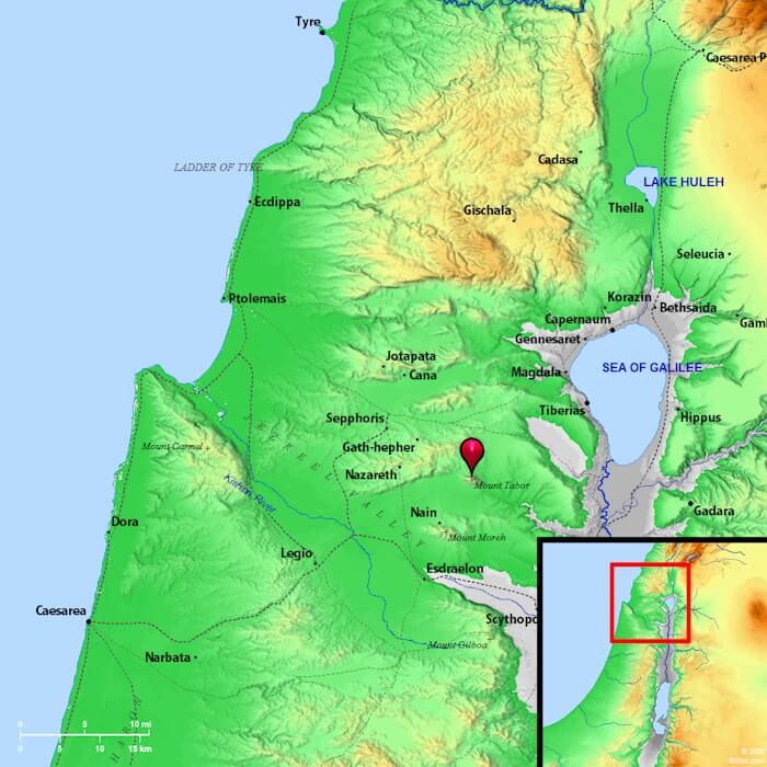 Mapa do monte Tabor