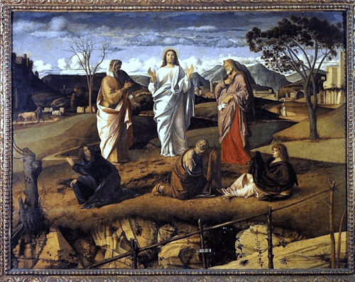 Transfiguração.1487-1495. Por Giovanni Bellini, atualmente no Museo Nazionale di Capodimonte, em Nápoles