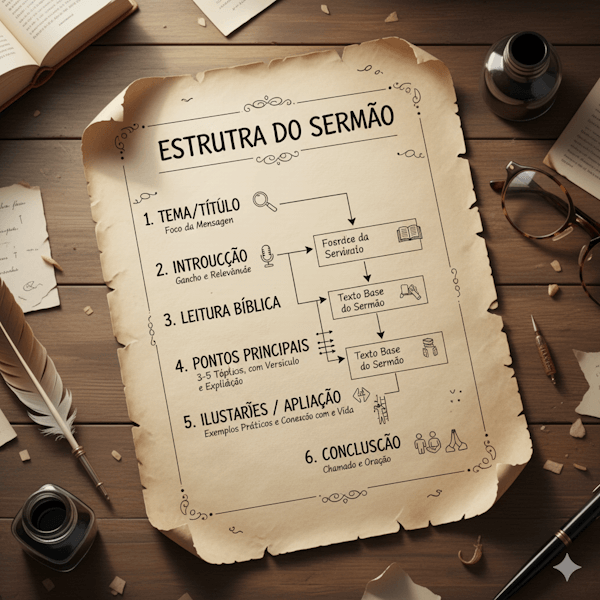 Ilustração de uma estrutura de sermão