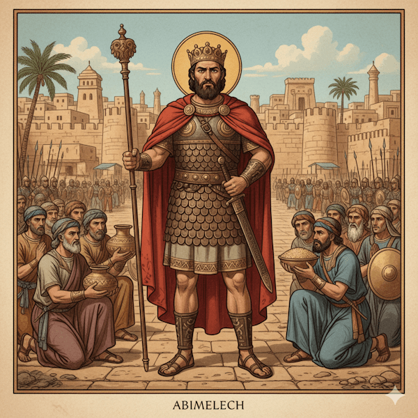 Ilustração do rei Abimeleque, filho de Gideão