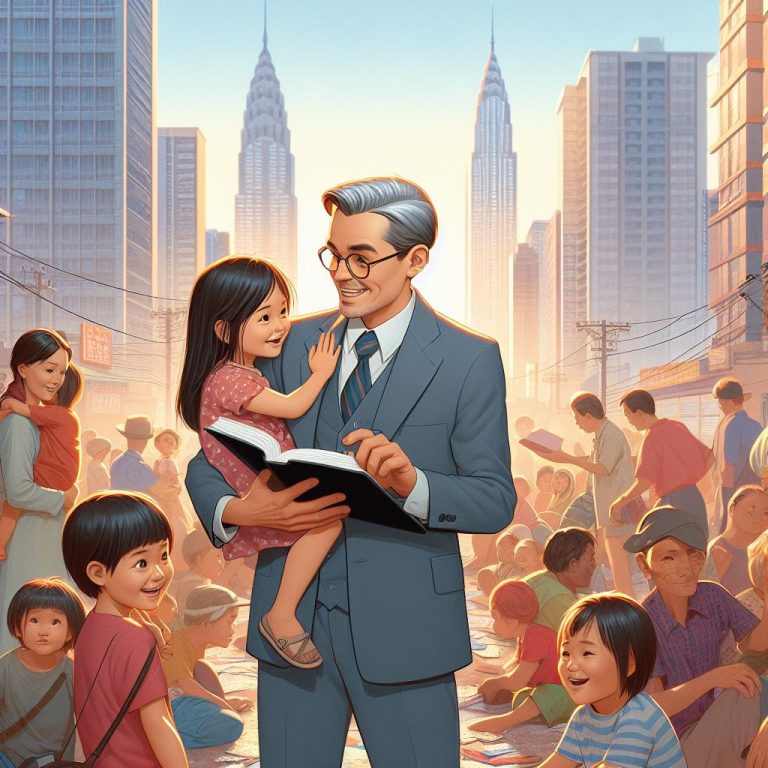 Missão Urbana: Ilustração de um missionário evangelizando no centro de uma cidade