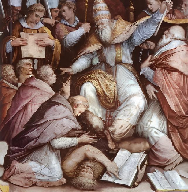 Uma representacao do Papa Gregorio IX aplicando uma Uma representação do Papa Gregório IX aplicando uma excomunhão