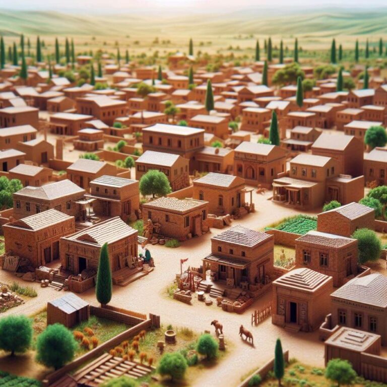 Ilustração da pequena cidade de Tabate