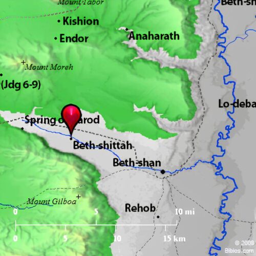 Localização do kibutz de Shittah, possível Bete-Sita