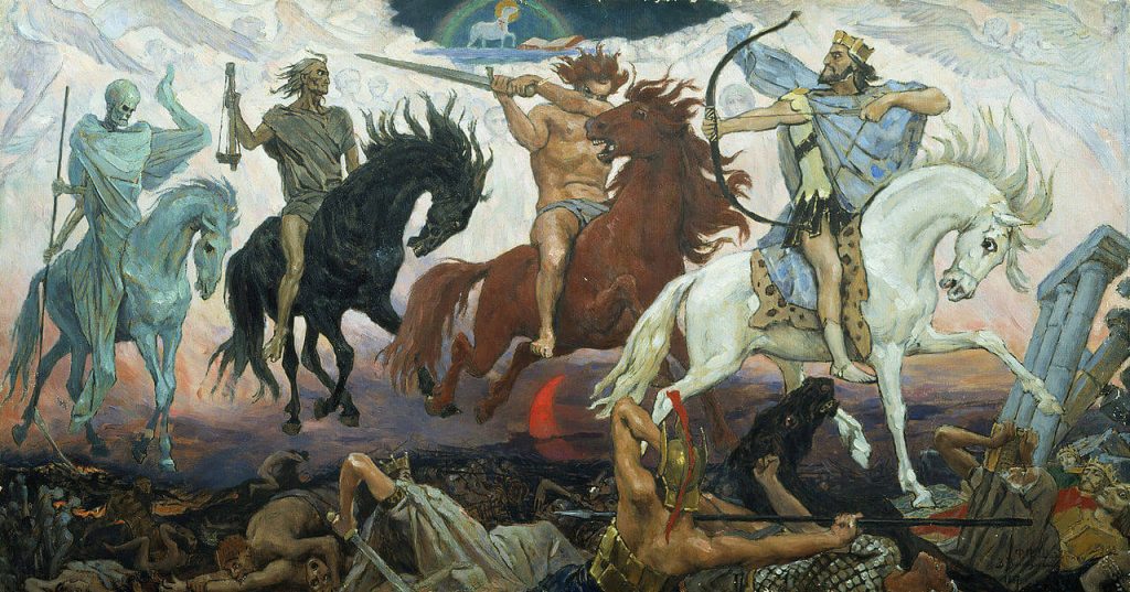 Quatro Cavaleiros do Apocalipse, pintura de Viktor Vasnetsov em 1887