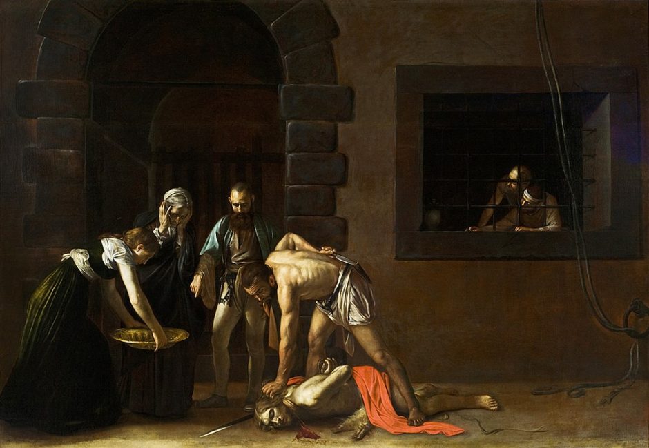 Decapitação de João Batista por Caravaggio de 1608