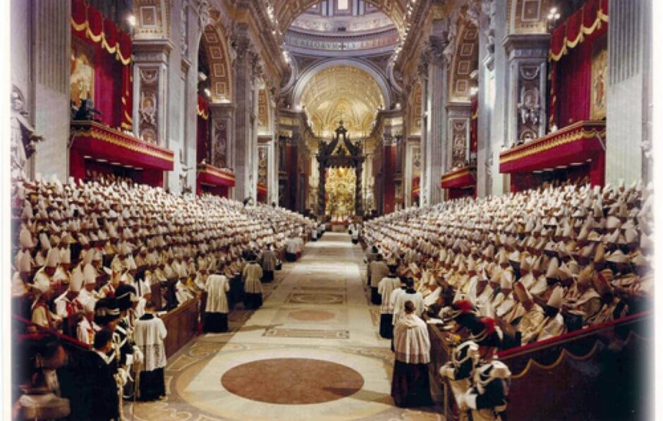 Foto tirada durante o Concílio Vaticano II