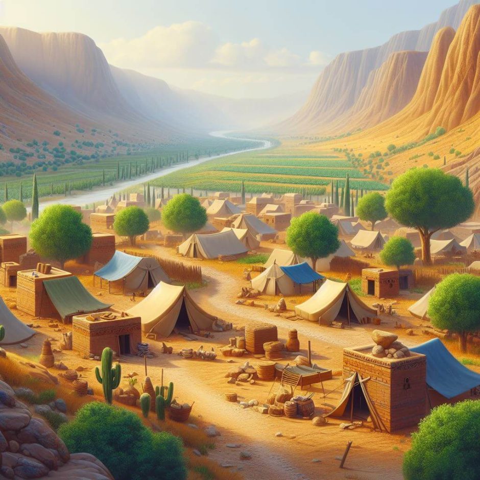 Ilustração da cidade bíblica de Camom, da região de Gileade