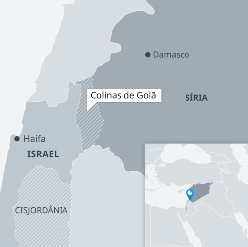 Mapa das colinas de Golã