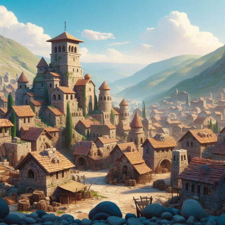 Ilustração da cidade de Mispá de Benjamin