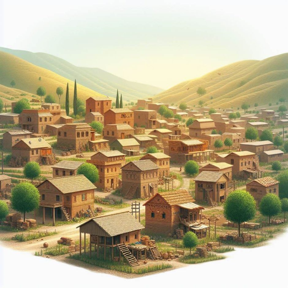 Ilustração da cidade de Mispá de Gileade