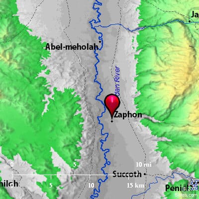 Mapa da cidade bíblica de Zafom