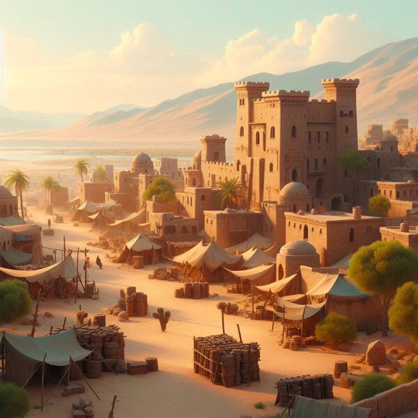 Ilustração da cidade de Estaol