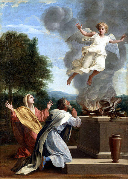 O Sacrifício de Manoá (1640–50) por Eustache Le Sueur