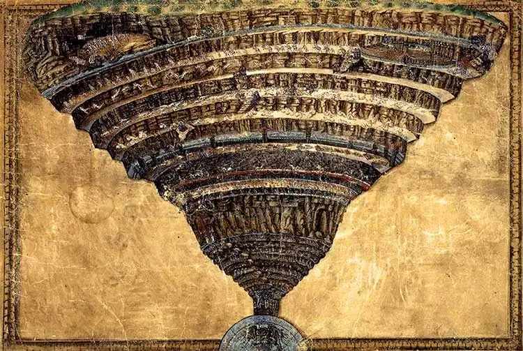 Inferno de Dante. Uma representação do Abismo.