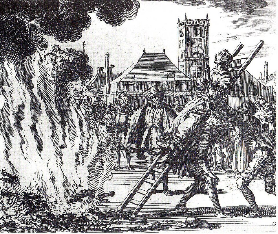 A queima no seculo XVI da holandesa anabatista Anneken Hendriks que foi acusada de heresia em Amsterdao A queima no século XVI da holandesa anabatista Anneken Hendriks, que foi acusada de heresia em Amsterdão.