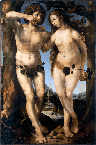 Adao e Eva por Mabuse seculo XVI Adão e Eva por Mabuse, século XVI