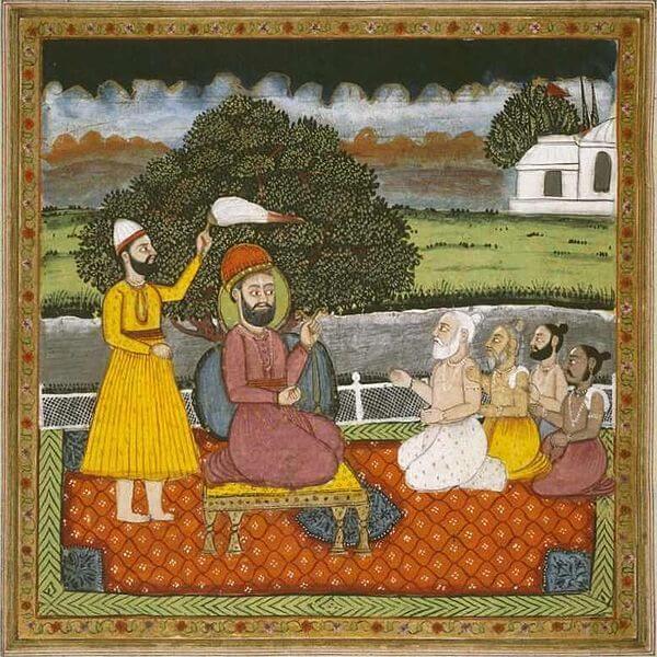 Guru Nanak explicando ensinamentos siques aos sadhus Sikhismo Guru Nanak explicando ensinamentos siques aos sadhus (Sikhismo)