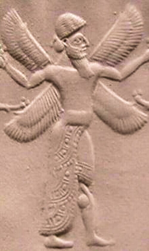 Querubim em um selo neoassirio c. 1000–612 a.C Querubim em um selo neoassírio , c. 1000–612 a.C.