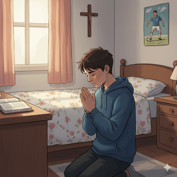 Teenager praying (what does it mean to be saved by faith)