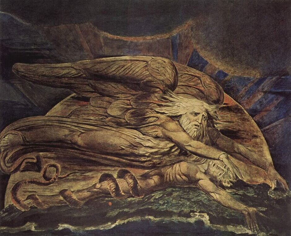 'Elohim criou Adão' por William Blake