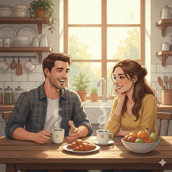 Man and woman talking. Friendship between men and women