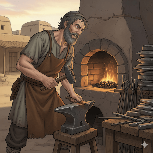 Ilustração de Tubalcaim, filho de Lameque e Zilá