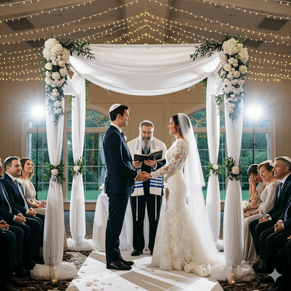 Ilustração de um Casamento judaico