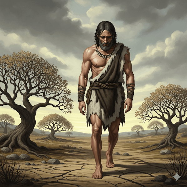 Ilustração representando Caim, filho de Adão e Eva