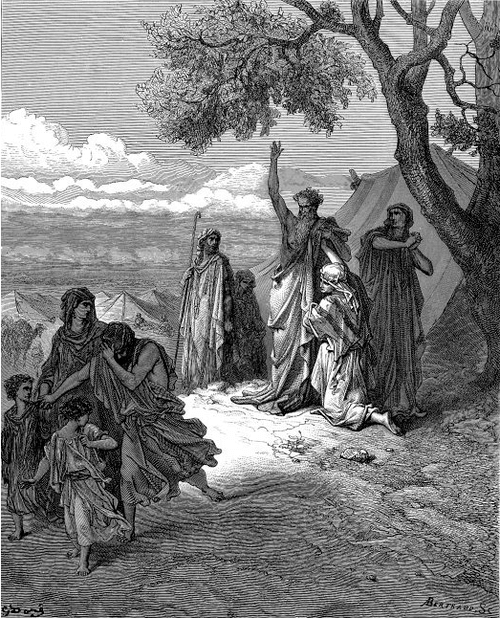 Noé amaldiçoando seu neto Canaã, gravura de Gustave Doré (1832–1883)