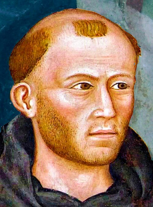 Retrato póstumo de Mestre Eckhart por Andrea de Bonaiuto, c. 1366.