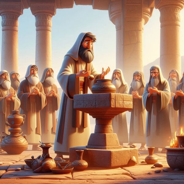 Sacerdote judeu um sacrifício no altar (Propiciação)