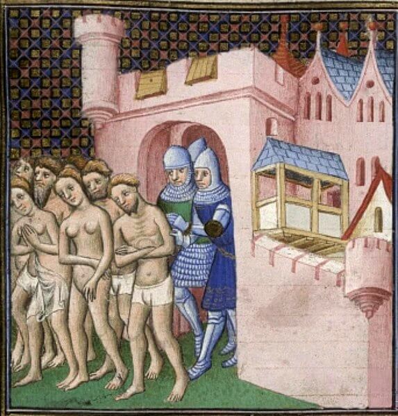 Expulsão dos cátaros de Carcassonne em 1209, (1415), oficina de Mestre de Boucicaut (Catarinismo)