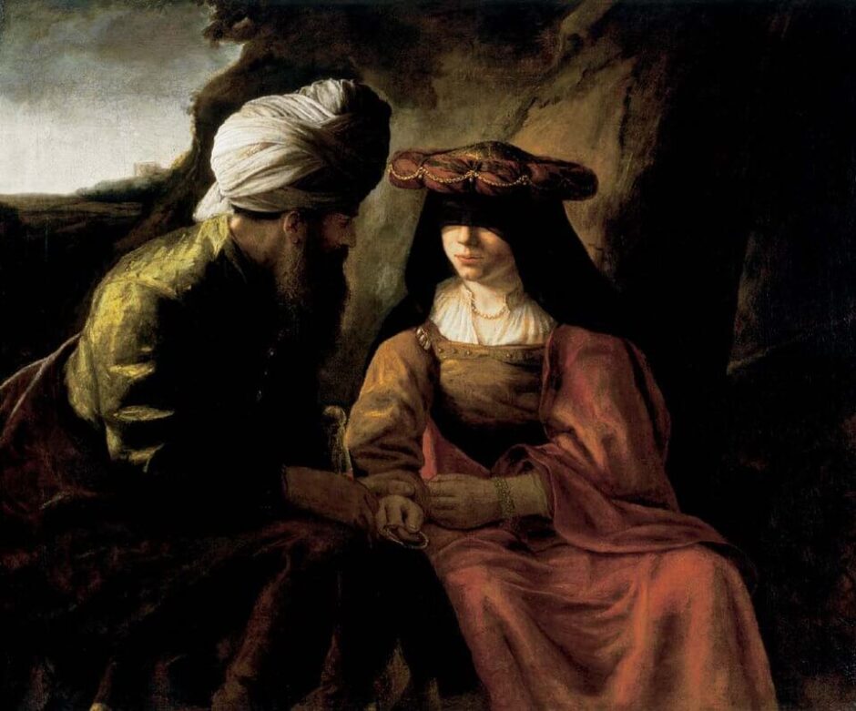 Judá e Tamar, da escola de Rembrandt