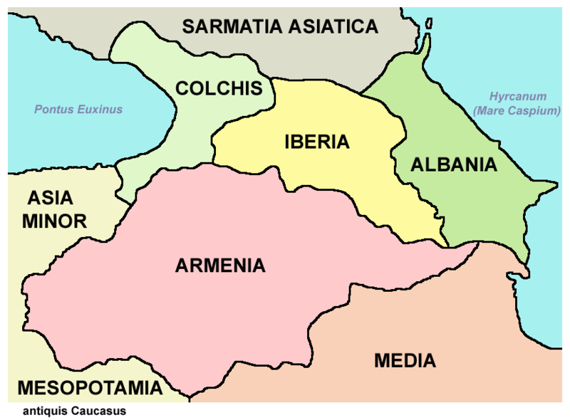 Mapa histórico do Cáucaso antes do nascimento de Cristo
