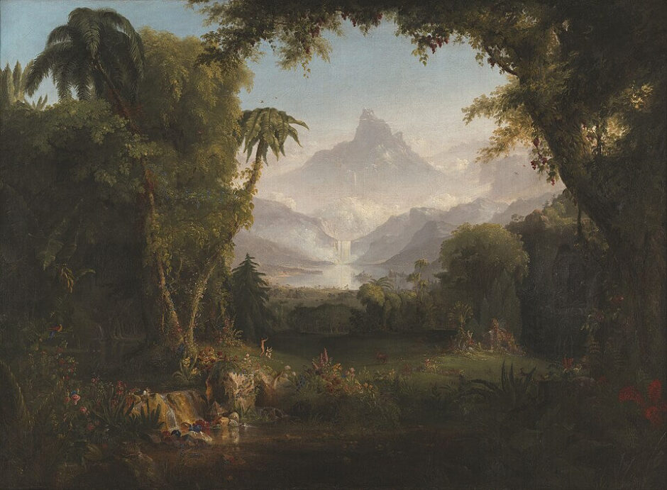 O Jardim do Éden de Thomas Cole (c. 1828)