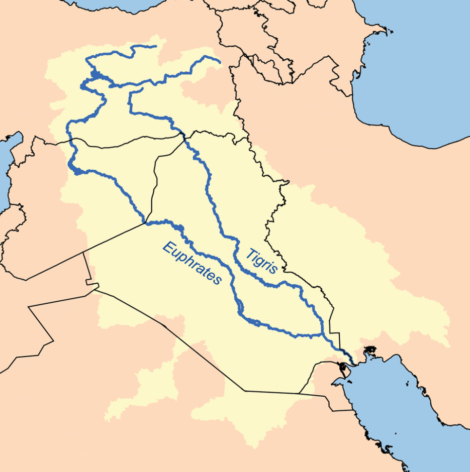 Os rios Tigre e Eufrates