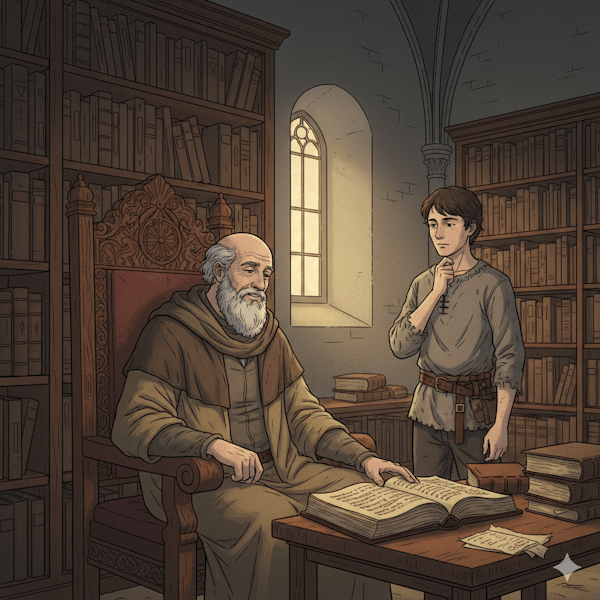 Homem idoso aconselhando jovem rapaz