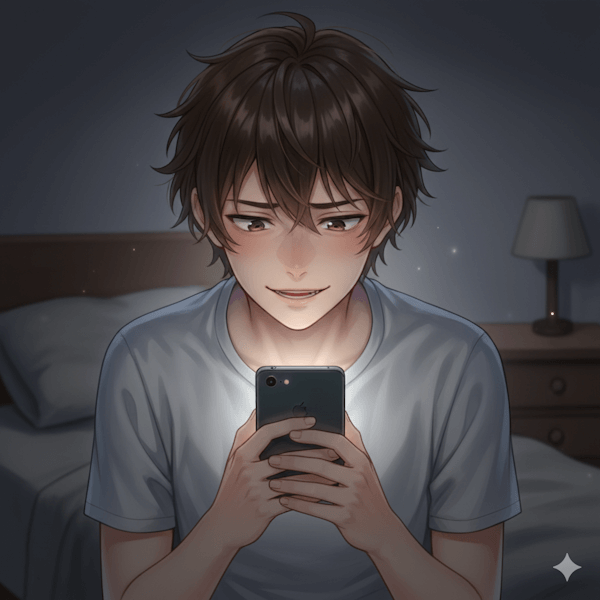 Ilustração de rapaz olhando para o celular assistindo pornografia. Luta contra a Pornografia