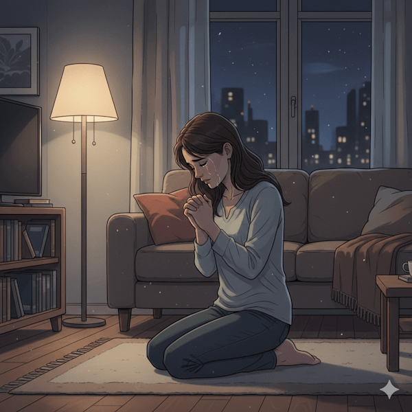 Mulher orando e chorando (Amargura). Vencendo a Amargura