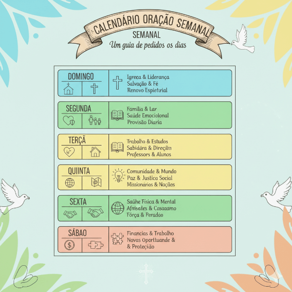 Ilustração de Calendário de Oração Semanal