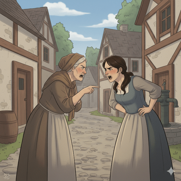Ilustração de duas mulheres discutindo