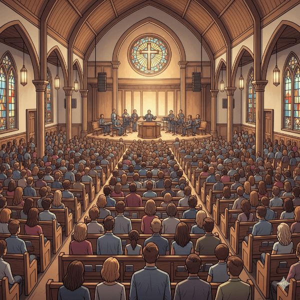 Ilustração de uma igreja protestante. O que é o Corpo e a Noiva de Cristo?