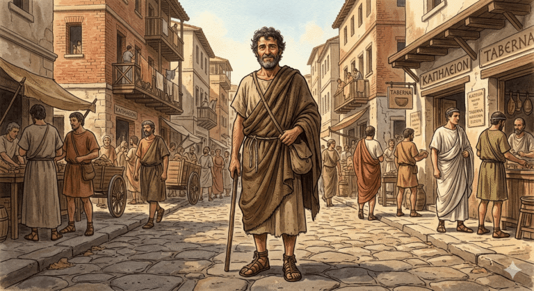 Ilustração representando Asíncrito de Hircânia